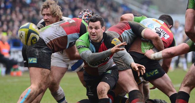 Karl Dickson: Harlequins scrum-half in action against Bath