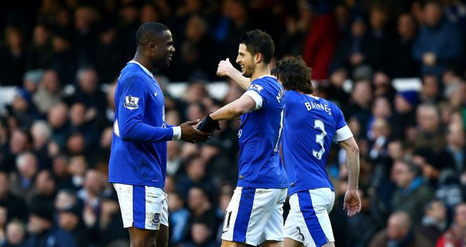 Kevin Mirallas celebrates his stunning solo effort
