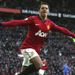 Chicharito celebrate his early goal at Old Trafford in style