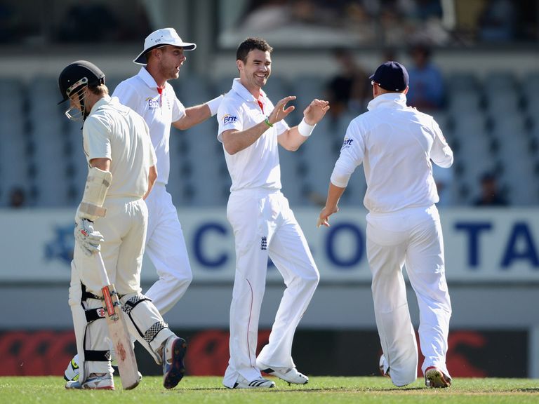 James Anderson celebrates removing Kane Williamson