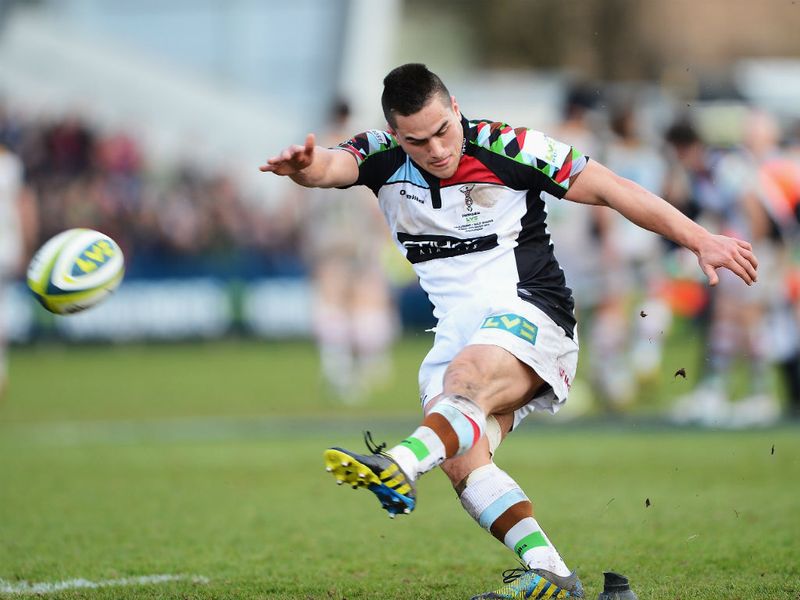 On target: Ben Botica notched two penalties and three conversions as Harlequins stay on course for a possible treble