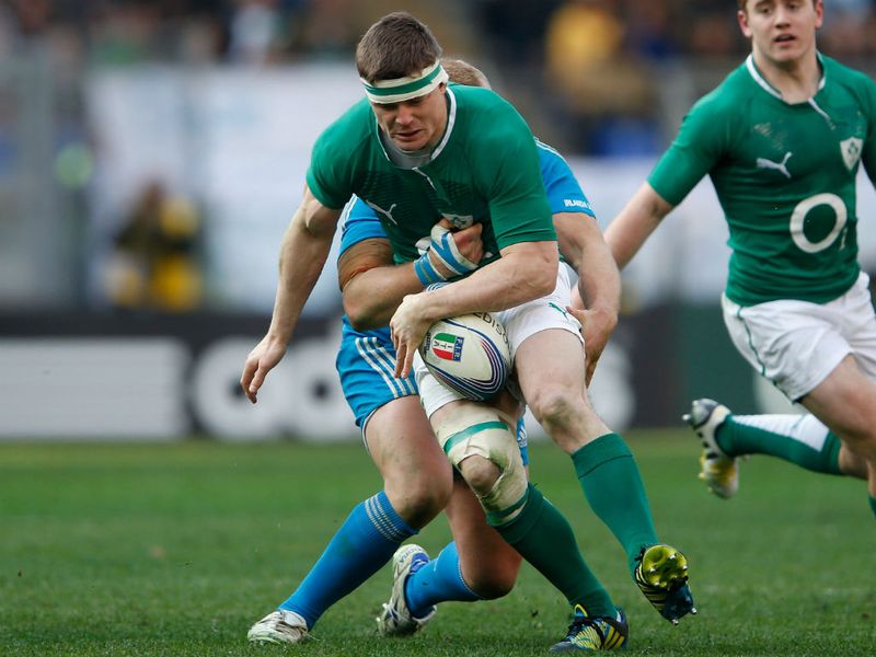 Trying hard: Brian O'Driscoll pictured in action