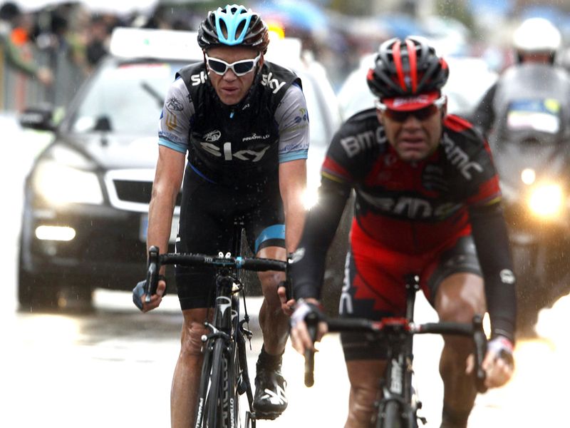 Froome finished a further six seconds down behind Evans after a valiant effort