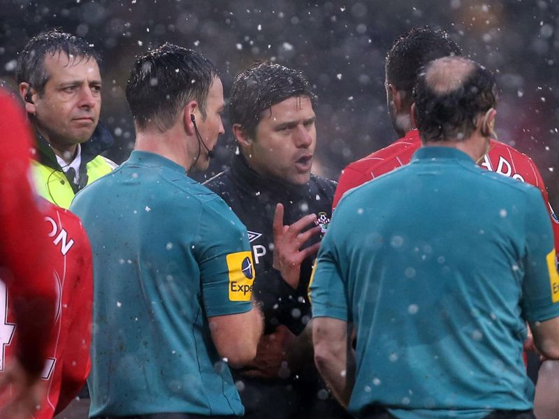 But Mauricio Pochettino still makes his point to the officials after the game