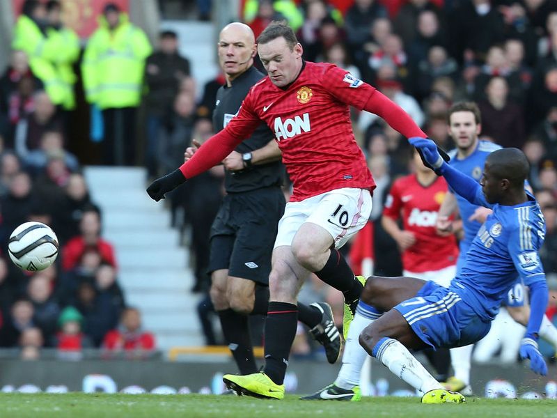 Rooney looks like a man possessed as he glides away from Ramires