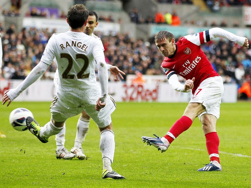 Arsenal finally make the breakthrough against Swansea thanks to Nacho Monreal