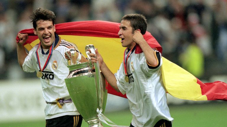 Morientes (l) is a three-time Champions League winner with Real Madrid