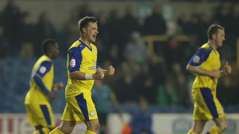 Chris Maguire celebrates his late winner against Millwall