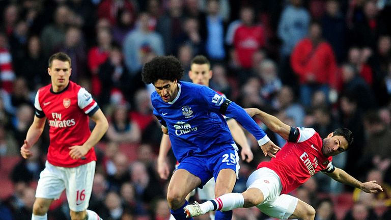 Marouane Fellaini: Everton midfielder in action against Arsenal in Tuesday's 0-0 draw