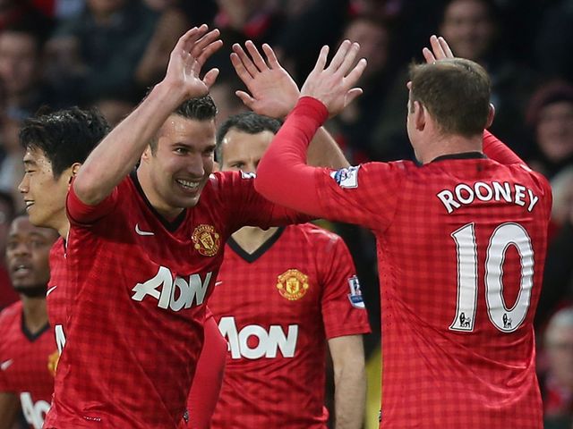 Robin van Persie scored a first-half hat-trick for Man United