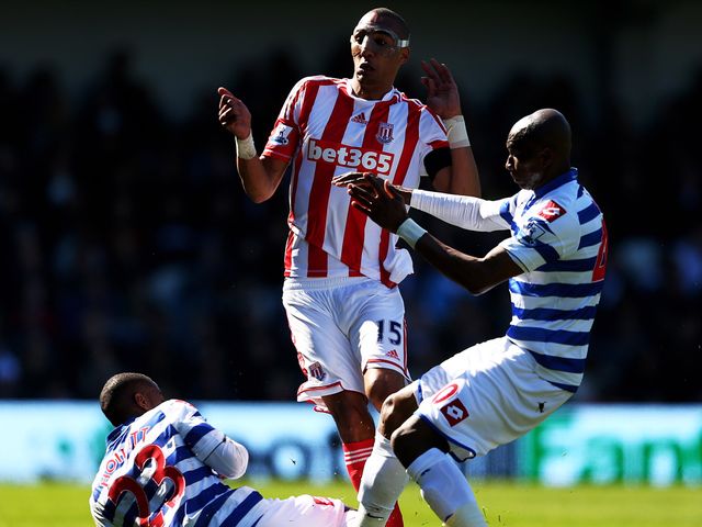 Stoke midfielder Steven Nzonzi's progress is thwarted