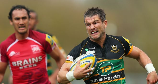 Tom May in action for Northampton against London Welsh