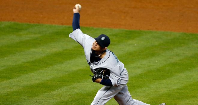 Felix Hernandez: Secured the 100th win of his career