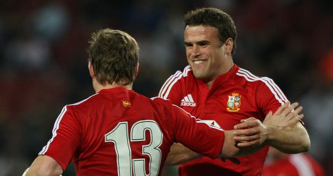 Jamie Roberts (R): Issued warning to Lions' team-mates, including Brian O'Driscoll (L)