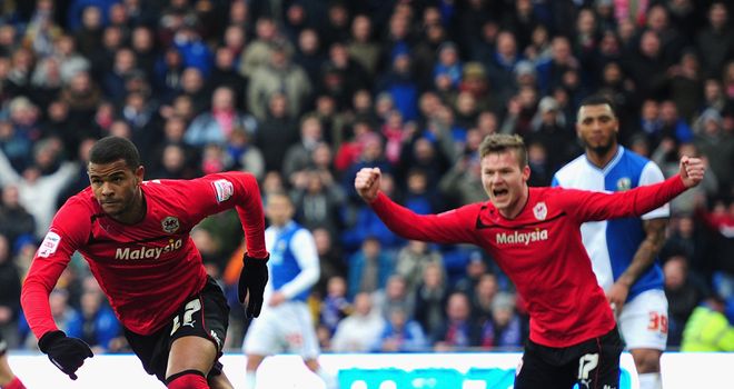 Fraizer Campbell (left): Scores for Cardiff against Blackburn