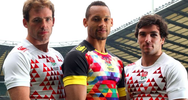 The new England Sevens shirts feature a pixellated design