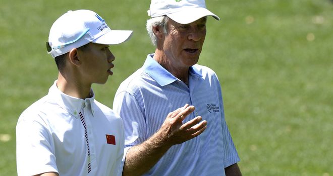 Guan Tianlang: Enjoying his practice round with Ben Crenshaw