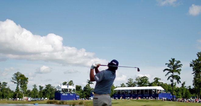 Last year's winner Jason Dufner in action