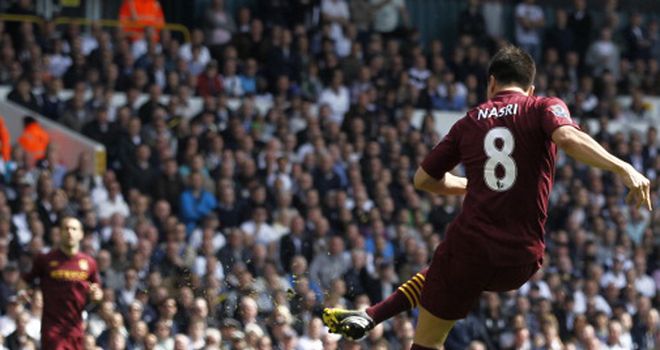 Samir Nasri fires Manchester City ahead at Tottenham