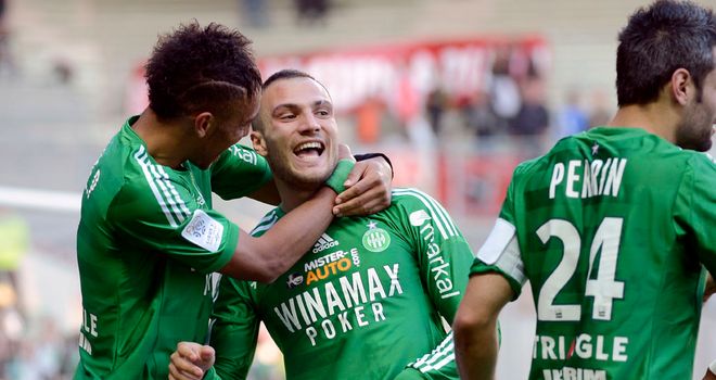 St Etienne celebrate against Ajaccio