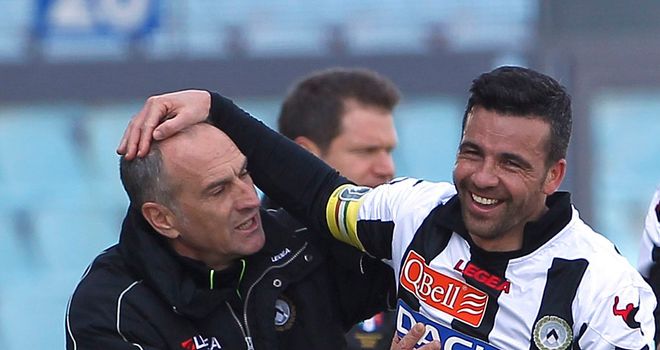 Antonio Di Natale celebrates for Udinese