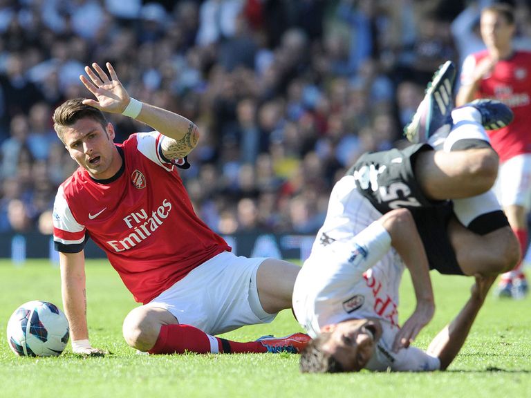 Olivier Giroud: Facing a three-match ban for red card at Fulham