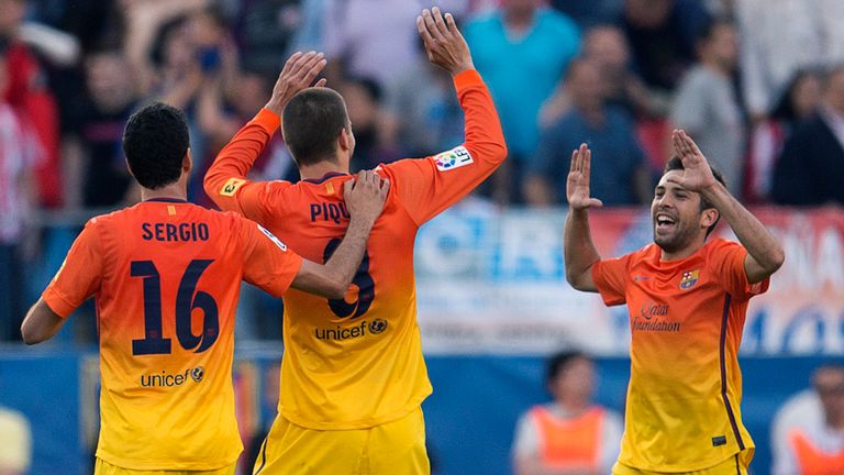 Barcelona celebrate after taking the lead