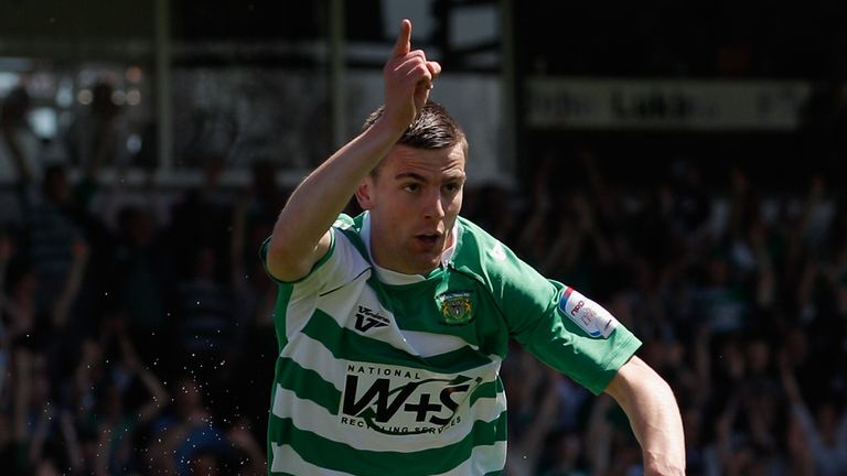 Kevin Dawson: Celebrates his opener for Yeovil