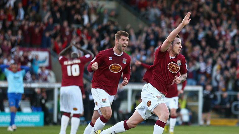 Roy O'Donovan: Celebrates goal for Northampton
