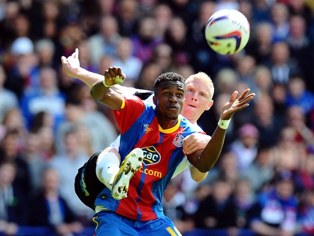 Wilfried Zaha and Craig Alcock tangle.