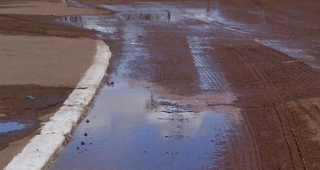 Water damage: The picture tweeted by Belle Vue on day of postponement