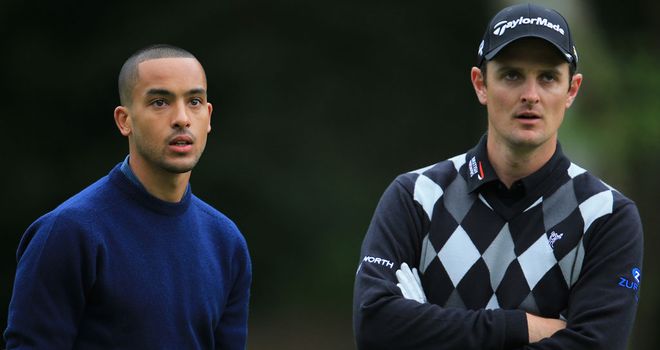 Justin Rose with Theo Walcott at Wentworth