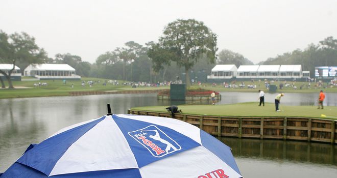 Rain has been fallling at Sawgrass - but conditions are drying out