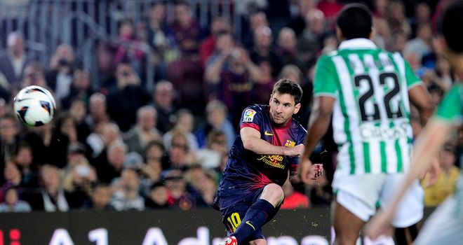 Lionel Messi gives Barcelona the lead