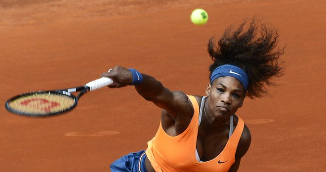 Serena Williams: American served two aces during second-round victory in Madrid