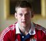 British and Irish Lions flanker Dan Lydiate speaks to the press