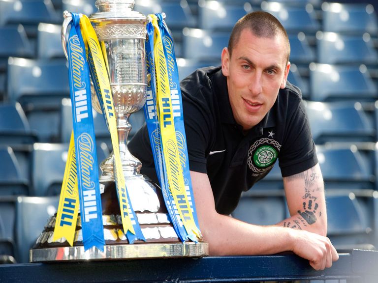 Scott Brown poses with the Scottish Cup