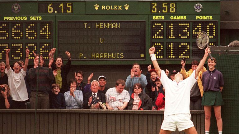 Tim Henman was involved in a five-set epic on 'Super Sunday'