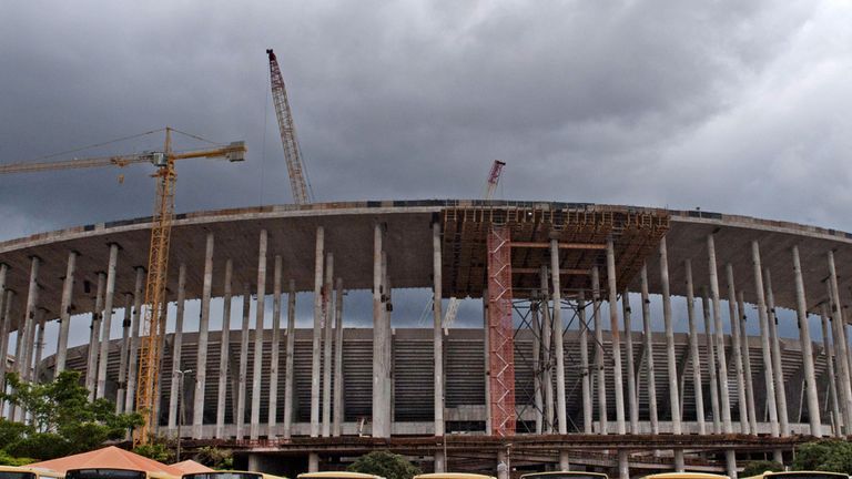 The Estadio Nacional in Brasilia pictured in December 2012 before renovation work was completed