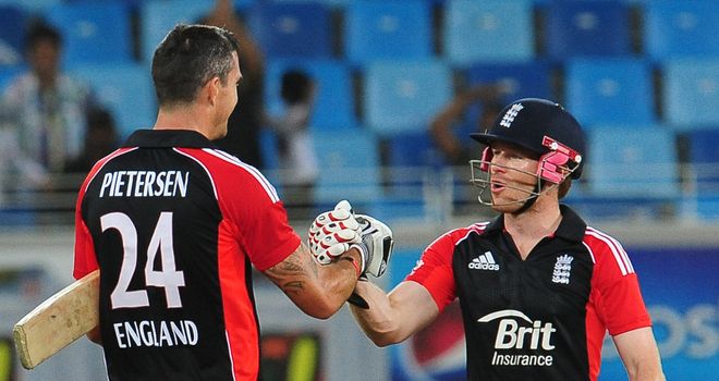 Eoin Morgan (r): Happy to have Kevin Pietersen at his disposal