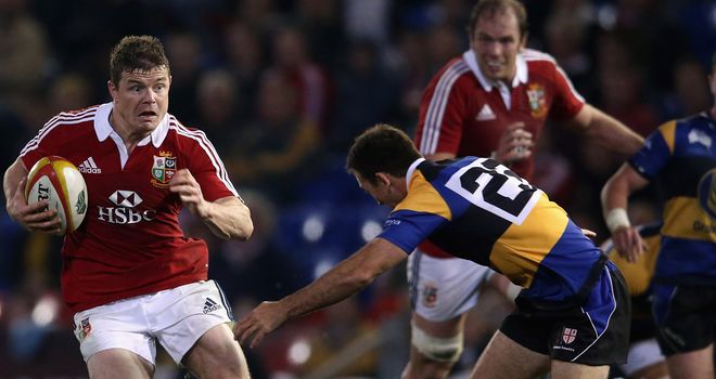 Brian O'Driscoll skips past Dale Ahwang during the Lions 64-0 win