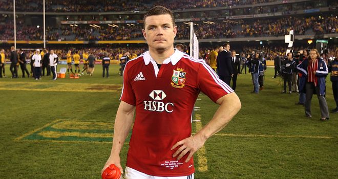 Dejected: Brian O'Driscoll reflects after the 16-15 loss in Melbourne