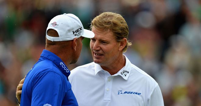 Ernie Els narrowly got the better of Thomas Bjorn in Munich