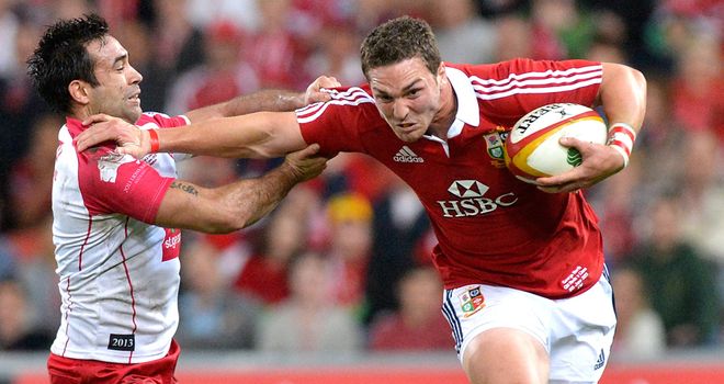 George North: Hands off his marker against the Queensland Reds