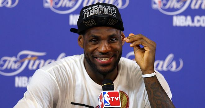 Lebron James: All smiles as he speaks to the press after winning the MVP again