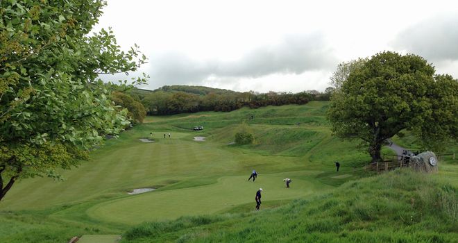 Looking down to the 8th green on the Nicklaus Course