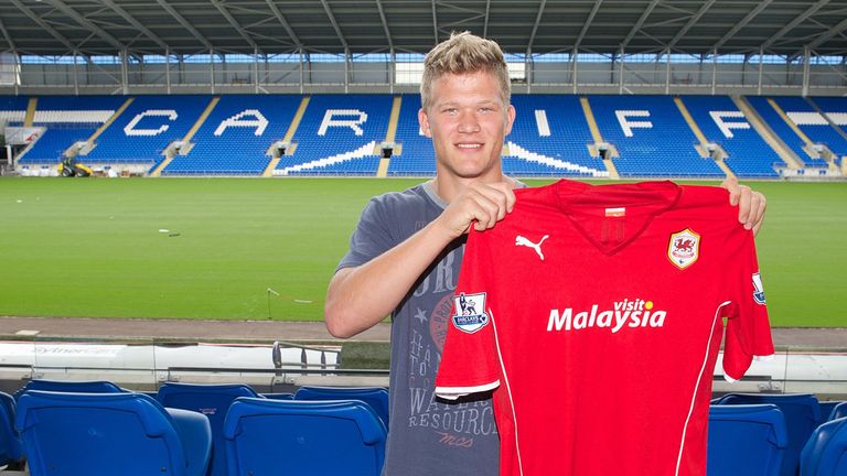 Andreas Cornelius joins Cardiff: Photo courtesy of Pete Thomas/Cardiff City FC