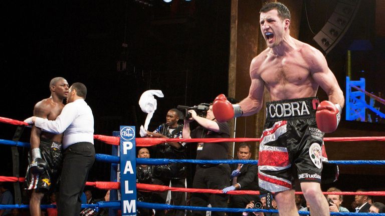 Froch roars with delight after the fight is waved off