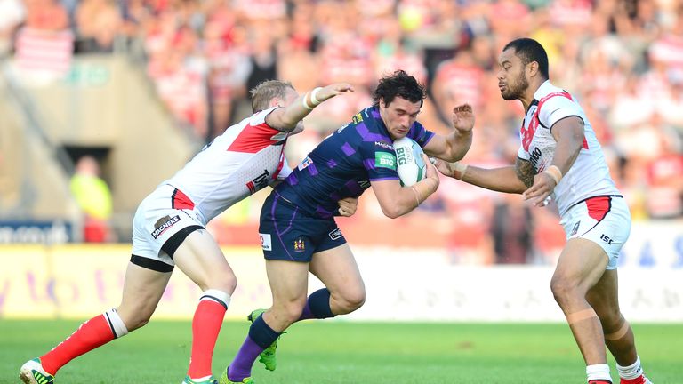 Blocked: St Helens halted high-flying Wigan on Monday night