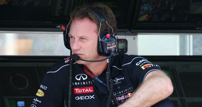 A relaxed looking Christian Horner on the pitwall